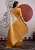 Mustard Border Ivory Woven Banarasi Silk Saree