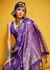 Iris Purple Woven Banarasi Satin Silk Saree