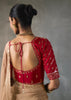 Champagne Beige Embroidered Silk Saree With Heavy Blouse