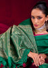 Forast Green Woven Banarasi Satin Linen Silk Saree