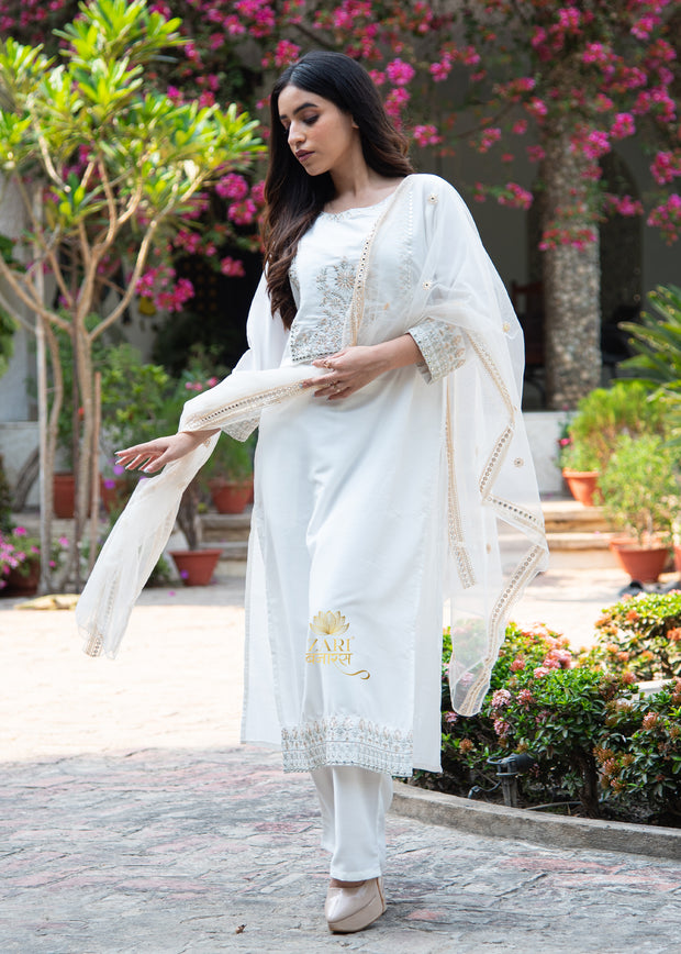 Ivory Glimmer Silk Suit (10702047707329)