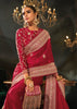 Red Satin Embroidered Designer Saree