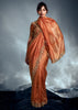 Apricot Orange Designer Silk Saree