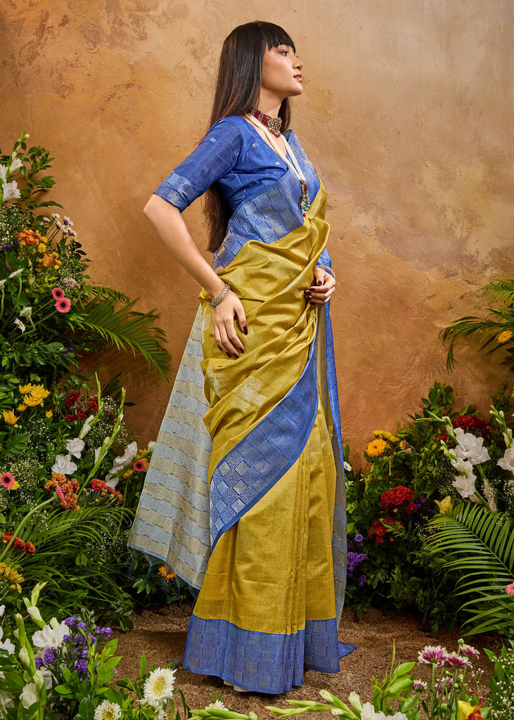 Henna Green Woven Cotton Silk Saree