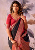 Red And Black Woven Tissue Silk Saree