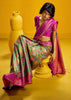 Green And Pink Banarasi Silk Saree