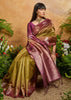 Mehndi Green Woven Banarasi Silk Saree