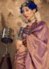 Metallic Purple Woven Kanjivaram Silk Saree