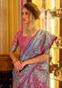 Aqua Blue Woven Patola Tissue Silk Saree