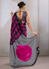 Pink Printed Satin Silk Saree