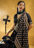 Black Woven Banarasi Satin Silk Saree