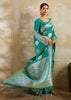 Teal Green Woven Banarasi Silk Saree
