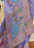 Persian Purple Woven Banarasi Designer Silk Saree With Contrast Blouse