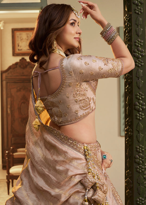 Mauve Pink Banarasi Designer Lehenga