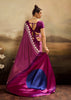 Dahlia Purple Printed Satin Silk Saree