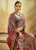 Fossil Grey Woven Cotton Kashmiri Jamewar Saree