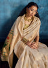Antique White Woven Paithani Tissue Silk Saree