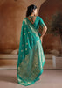 Marine Green Woven Banarasi Silk Saree