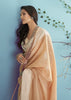 Wheat Beige Woven Linen Silk Saree