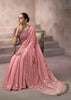 “Exclusive Offer” : Blush Pink Woven Cotton Silk Saree