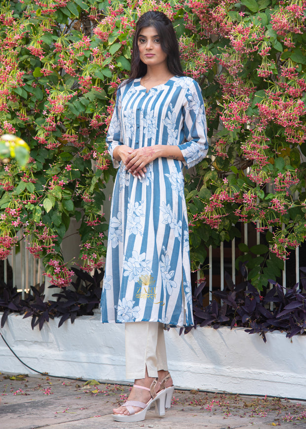 Azure Line Bloom Cotton Suit Set (10702044430529)