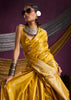 Blazing Yellow Banarasi Satin Silk Saree