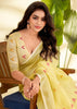 Aurora Yellow Woven Linen Silk Saree