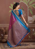 Orchid Purple Woven Banarasi Tussar Silk Saree