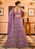 Lilac Purple Embroidered Net Lehenga
