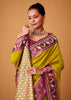 Lime Green Woven Banarasi Silk Saree