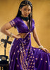 Vibrant Purple Woven Banarasi Satin Silk Saree