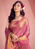 Magenta Pink Woven Tissue Silk Saree