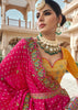 Yellow & Pink Banarasi Silk Embroidered Lehenga