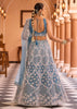 Teal Blue Embroidered Net Lehenga