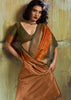 Jaffa Orange Woven Banarasi Silk Saree