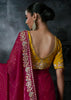 Raspberry Pink Embroidered Designer Saree