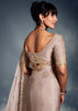 Powder Grey Designer Silk Saree