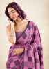 Iris Purple Woven Linen Silk Saree