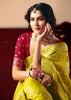 Blazing Yellow Woven Banarasi Silk Saree