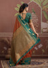 Rust Brown Woven Tussar Silk Saree