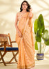 Delight Orange Woven Linen Silk Saree
