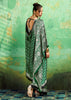Forest Green Printed Satin Silk Saree