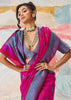 Magenta Pink Woven Kanjivaram Silk Saree