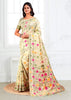 Off White Woven Linen Cotton Silk Saree