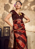 Coffee Brown Rangkat Satin Silk Saree