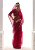 Beet Red Designer Organza Tissue Silk Saree