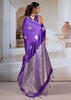 True Purple Banarasi Satin Silk Saree