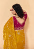 Mimosa Yellow Embroidered Designer Tissue Saree
