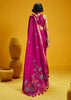 Fuchsia Pink Woven Munga Cotton Silk Saree