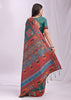 Teal Green Woven Linen Cotton Saree